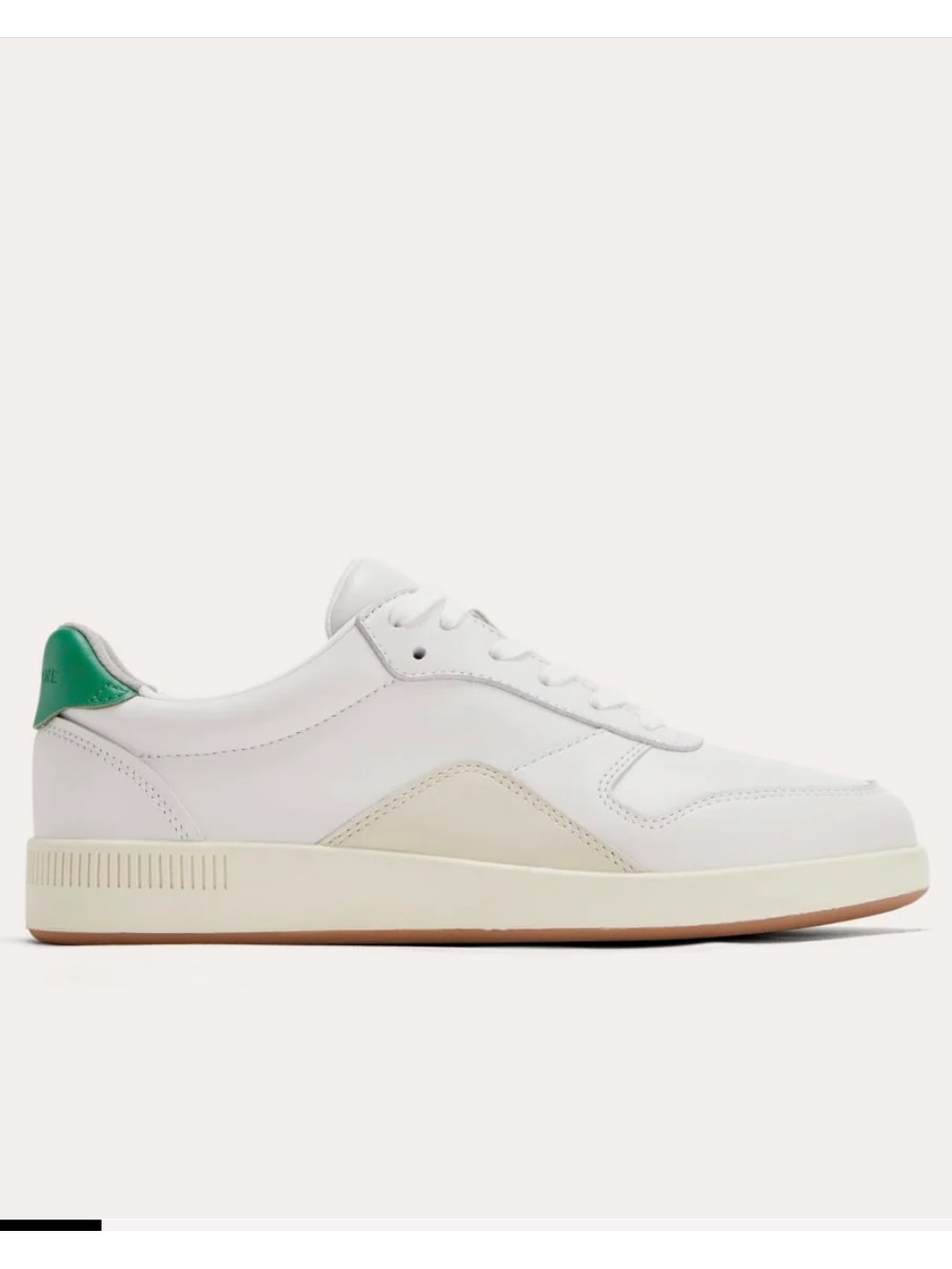 Everlane Men’s White grass green parchment Leather court Sneakers